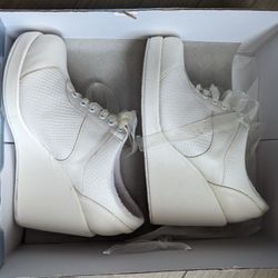 Ivory Wedge Tennis Shoes