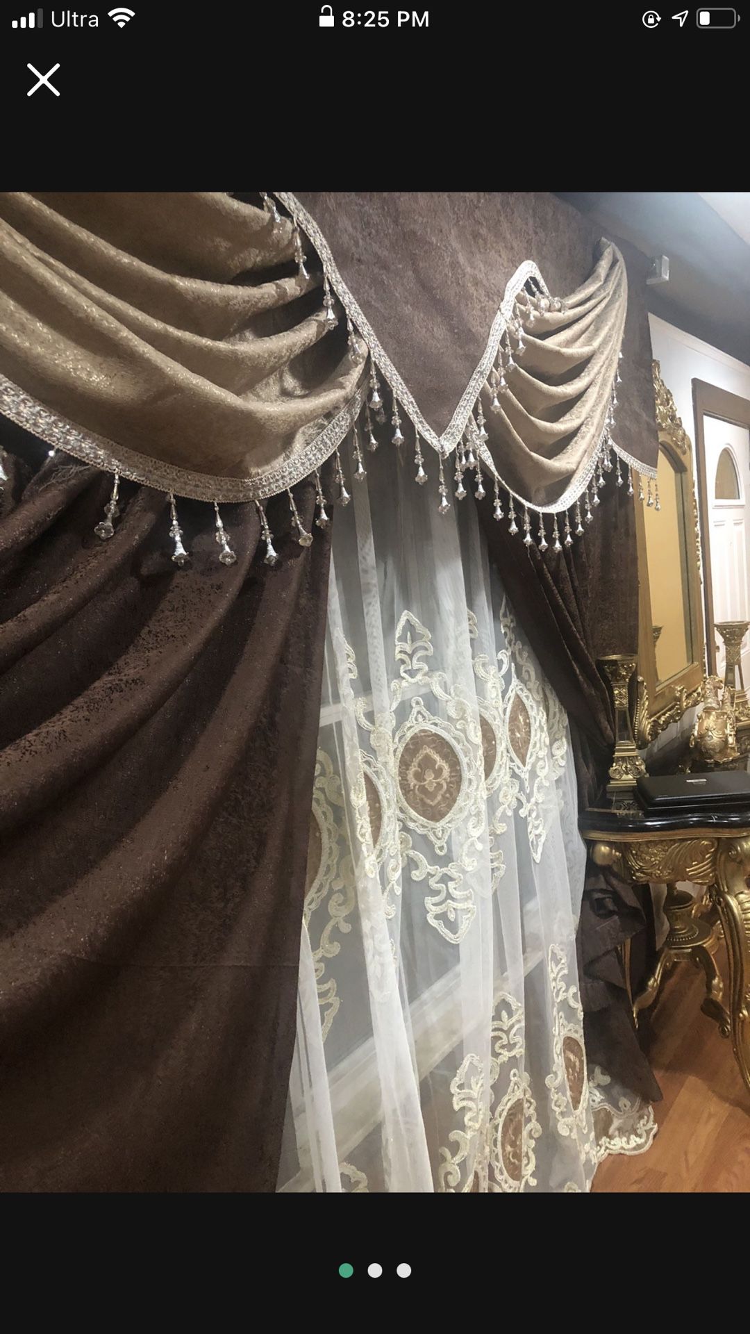 3 Pieces arabic Style Curtains 