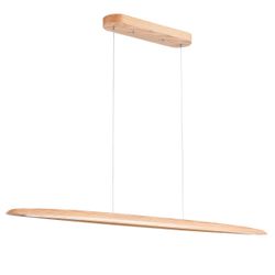 YISDESIGN 51" 36W Wood LED Linear Pendant Light Fixture Led Dining Room Light Dimmable Hanging Light Fixture For Dining Room Kitchen Island Pool Table