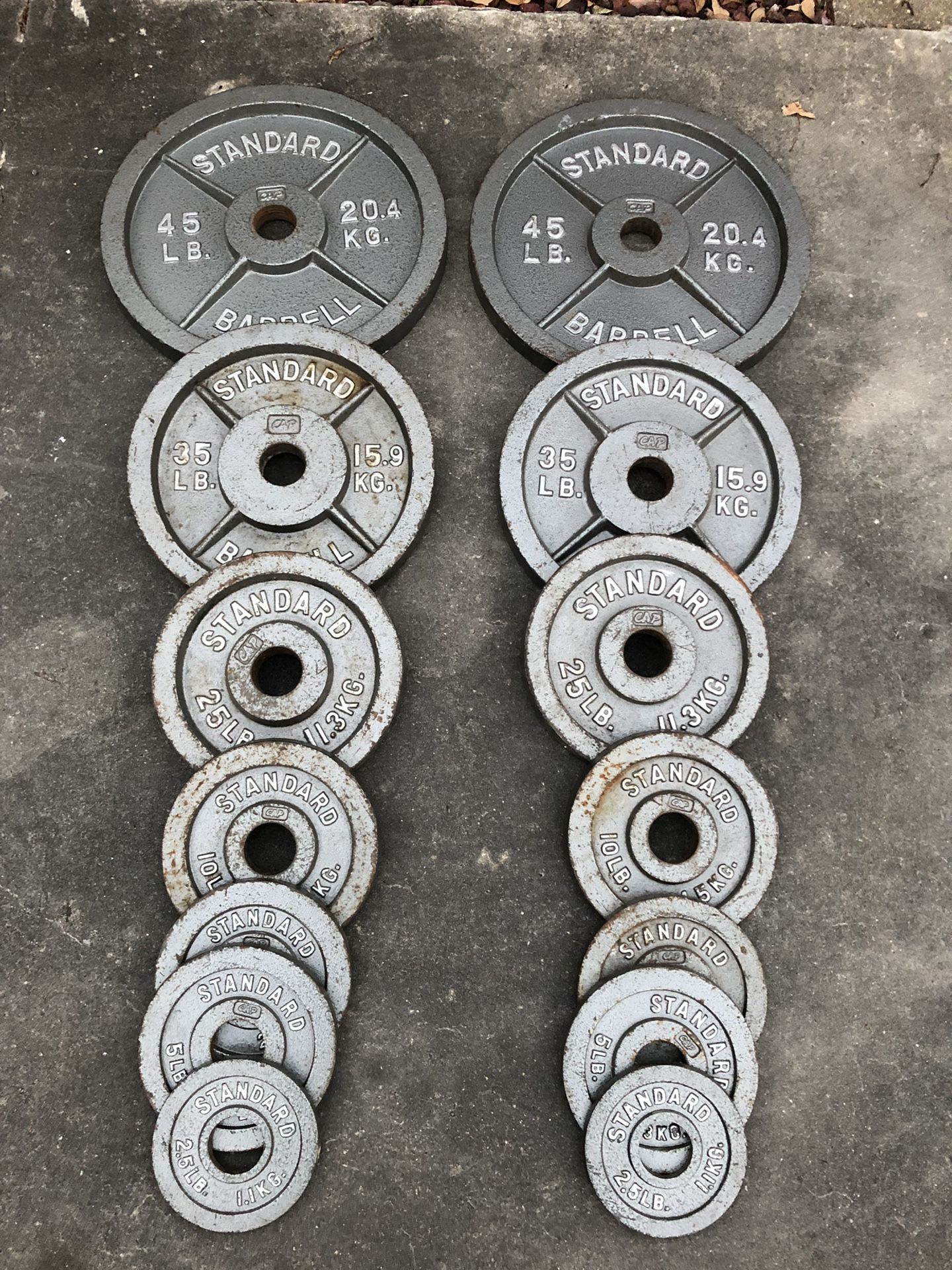 Olympic weight plates set 255 lbs