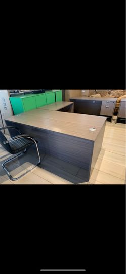Executive desk l shaoe gray 72”x84” new! Sale!