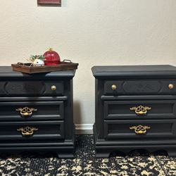 Real Wood Pair of Nightstands 