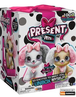 Present Pets, Fancy Puppy Interactive Surprise Plush Toy Pet with Over 100 Sounds & Actions