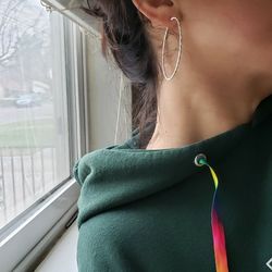 Large Hoop Earrings Sterling Silver 925