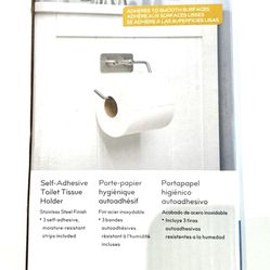 NEW! Self-adhesive Toilet Paper Holder Stainless Steel Style Selections-1215133
