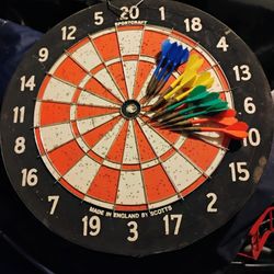 Dart Board With Darts 