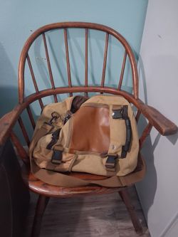 Canvas and Leather Duffle Bag