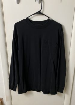 DICKIES Heavy Work Long Sleeve Pocket Tee Black Large Mens L/S Blank Basic