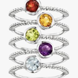 10 Sterling Silver Rings With Gemstones