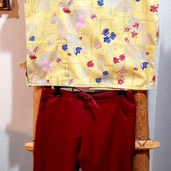 Jasco Top & Softscrub Verosoft Pants (Dark Marroon) Paired Scrub Set size Woman's Small 