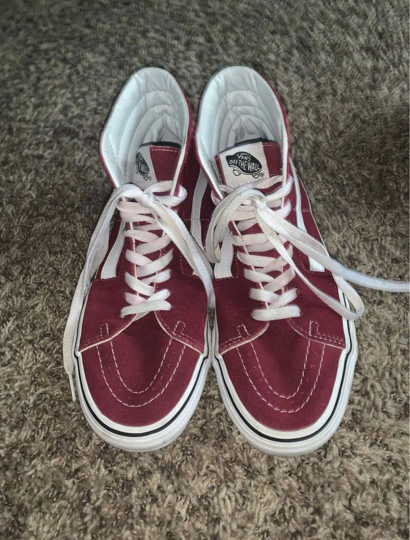 Red Hightower Vans Shoes