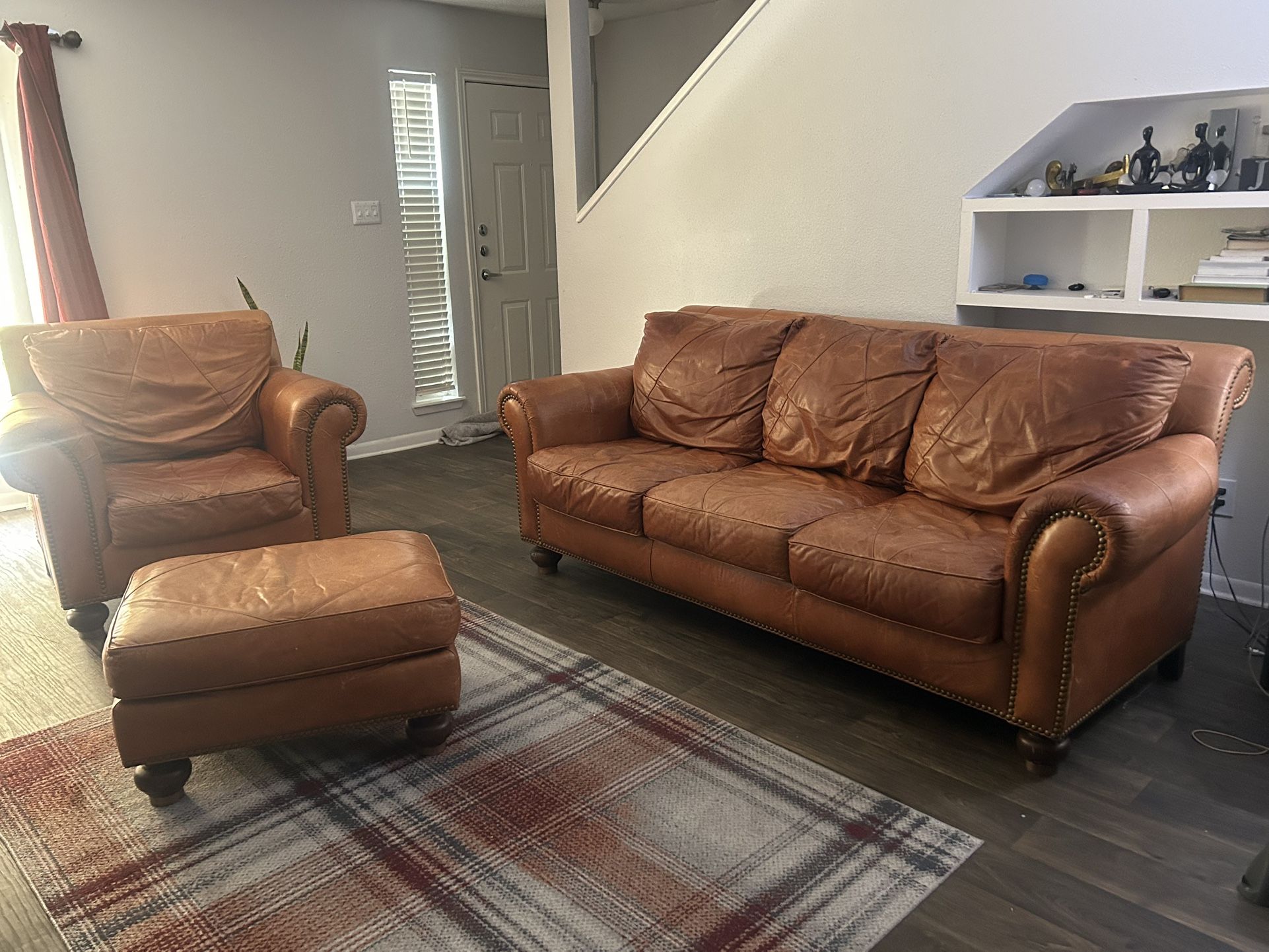 Three-Piece Leather Living Room Set
