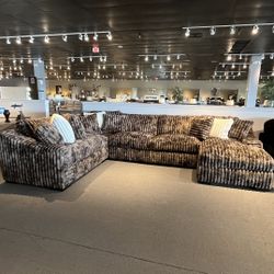 Brown 4PC Chaise sectional couch