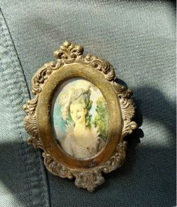 Miniature Oval Portrait in Ornate Gold Frame