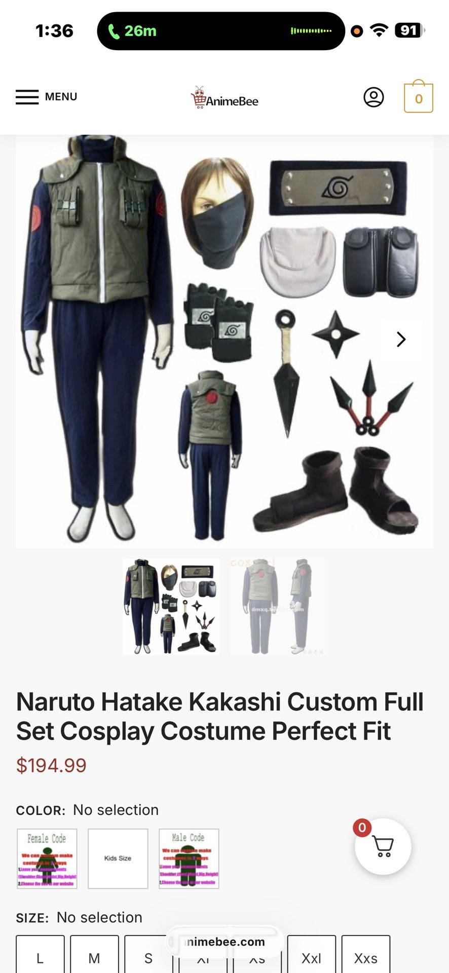 Naruto Hatake Kakashi Custom Full Set Cosplay Costume
