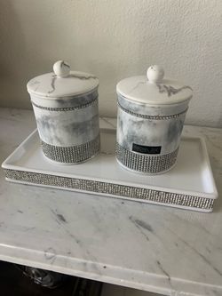 Rachel Zoe Marble Canister Set with Tray