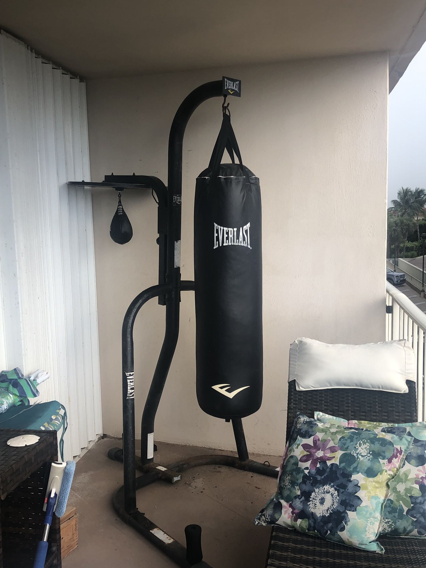 Heavy bag and speed bag with stand