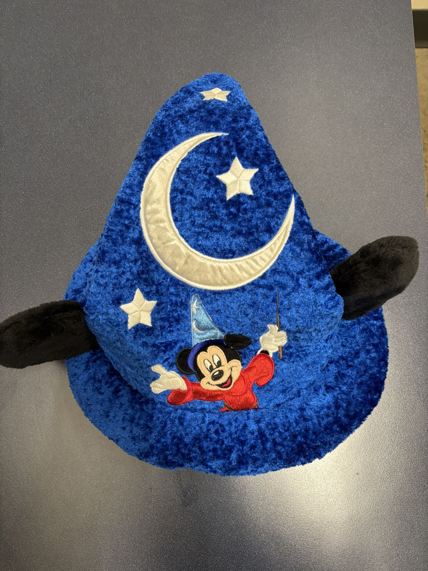 Vintage Walt Disney World Mickey Mouse Fantasia Sorcerer Wizard Hat Blue W/ Ears
