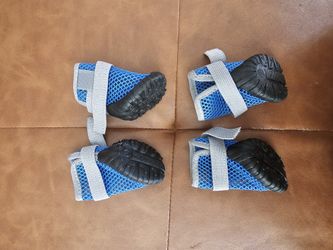Brand New Never Used Blue Mesh Dog Shoes