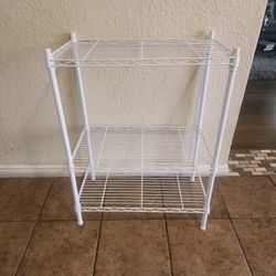 3 Tier White Metal Rack
