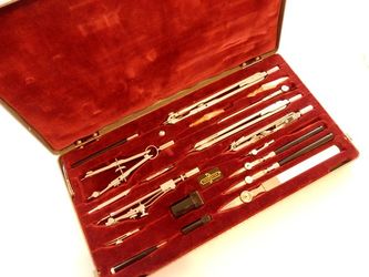 Vintage German Proebster 20 Pc Drafting Set, Complete