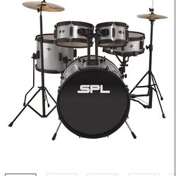 SPL 5 Piece Junior Drum Set. Black.