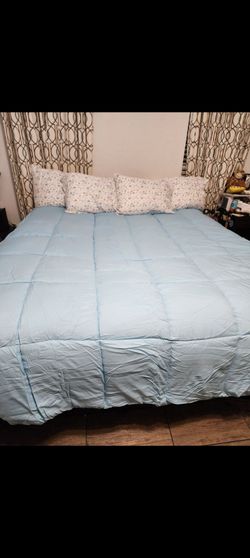California King bed, box spring and metal frame.