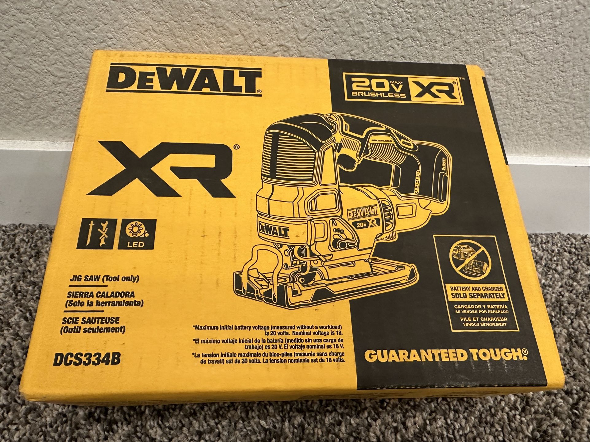 DEWALT XR 20-volt Max Brushless Variable Keyless Jigsaw Tool Only New!