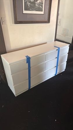 White 6-Drawer Double Dresser