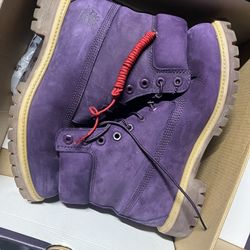 Men’s Timberland 6in Worn 2x Size 9.5 PURPLE BOOTS  for sale