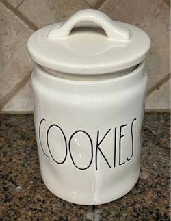 Rae Dunn COOKIES Ceramic Canister with Lid
