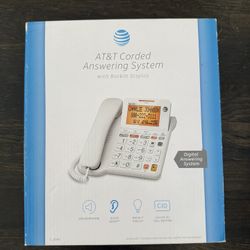 AT&T Corded Phone With Large Screen And Answering Machine Built In