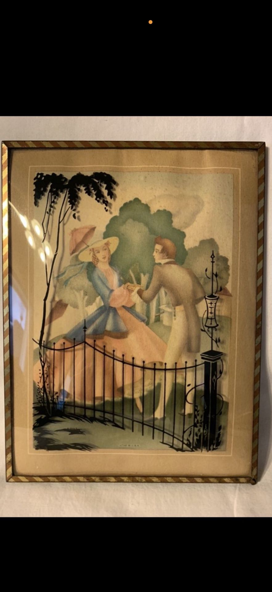 (8) 6” x 8”, Antique Beveled And Stenciled Glass Pictures and frames