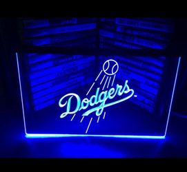 DODGERS LED NEON BLUE LIGHT SIGN 8x12