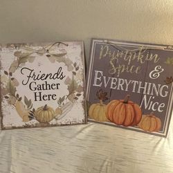 Fall Decoration Signs 