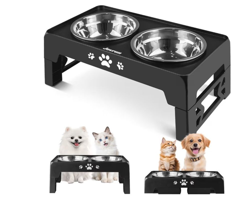 Adjustable small cat or dog feeder new