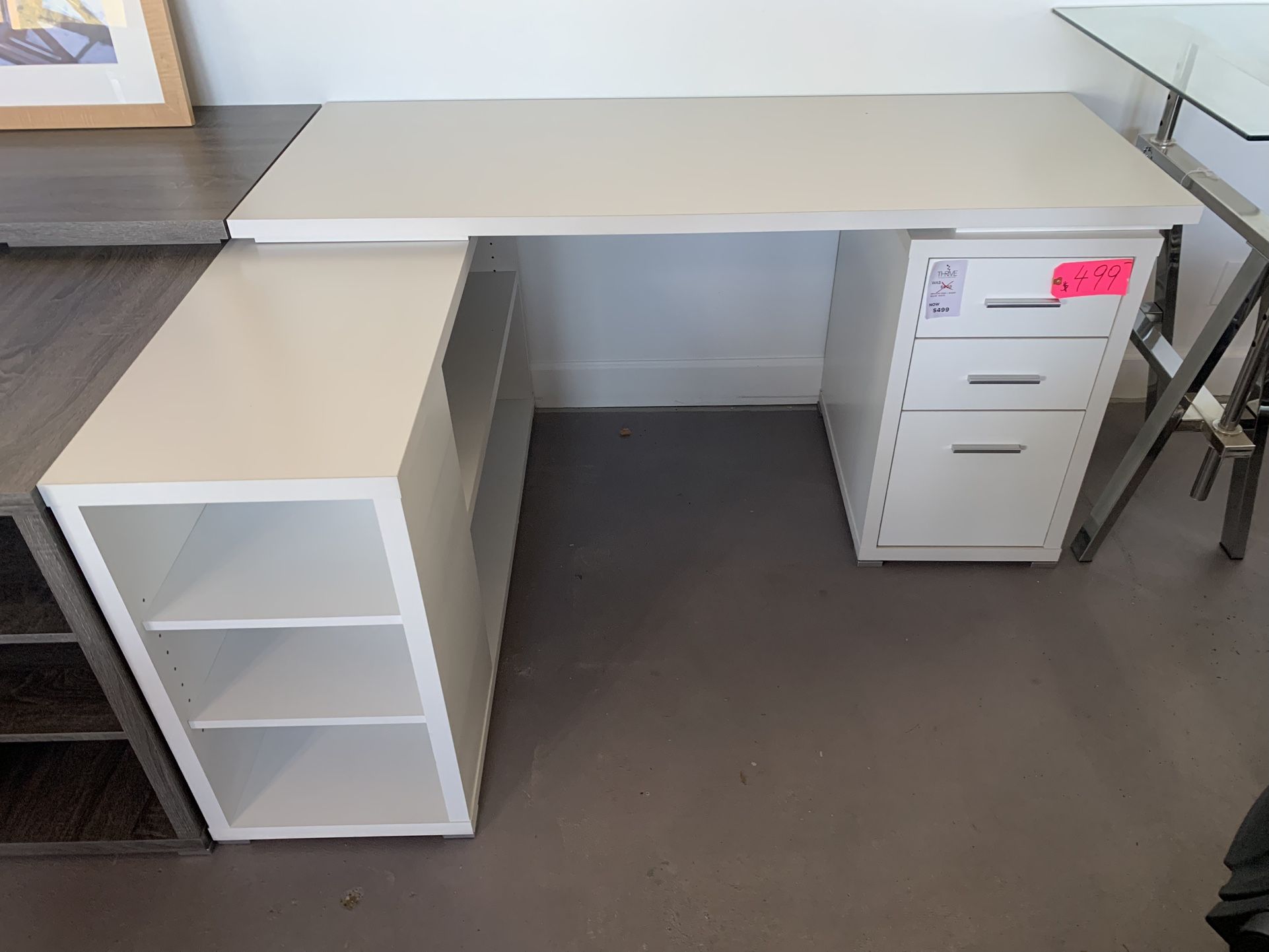 New Desk 60”x48” White Gray Sale !!