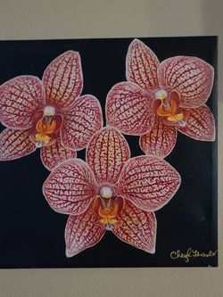 Beautiful Pink Floral Painting on Canvas