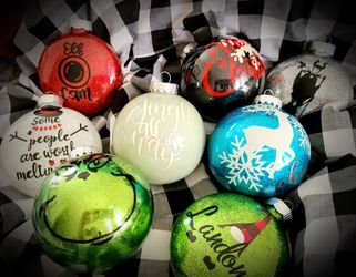 Custom made glass or plastic ornaments