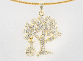 Sterling silver 14k Gold Pl Tree Of life