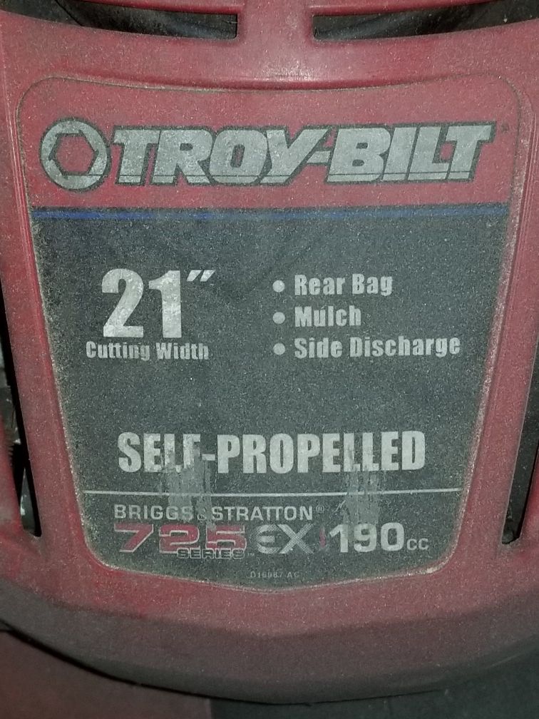 Self propelled lawn mower 21" troy built