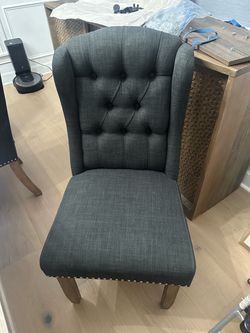 8 dark Gray Tufted Upholstered Dining Chair