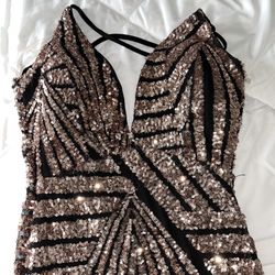 Gold & Black Prom Dress
