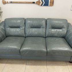 Leather sofa bed and Chair 