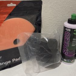 3D Speed + 3D SiO2 Ceramic Matte Tire + Carpro 5" Orange Polishing Pad + Hex Grip Tire Dressing Applicator - Auto Detailing Supplies- Info Below