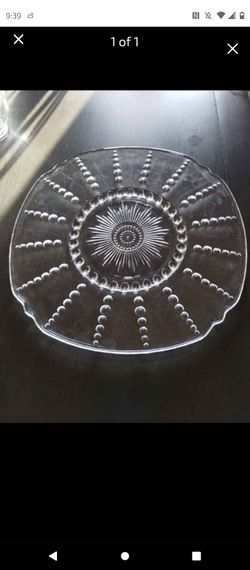 vintage Federal Glass clear glass platter in the Columbia pattern