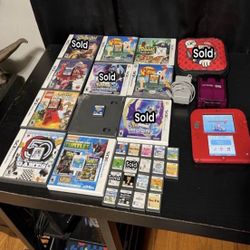 (READ DESCRIPTION FOR INDIVIDUAL PRICES) 27 Games Rare Red Crimson Used 3ds Switch Nintendo 2ds 2011 Stylus Charger Case Mario Kart 7 Rare Bundle