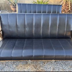 2 Black Faux Leather Couches 