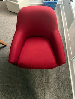 West Elm Burgundy Accent Chair w/ Brass Legs