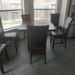 Table Dinning, Kitchen Table Convertible Round To Square 6 To 4 Seats With Lazy Susan 